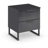 Rauch Modern by Aditio Nachttisch, Kommode, Schlafzimmermöbel, Nachttisch, 2 Schubladen mit Softclose-Funktion
