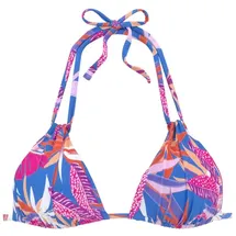 Buffalo Triangel-Bikini-Top Damen blau-pink bedruckt Gr.34 Cup C/D
