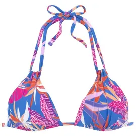 Buffalo Triangel-Bikini-Top Damen blau-pink bedruckt Gr.34 Cup C/D