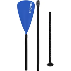 24MOVE® Paddel Einzelpaddel Stechpaddel für SUP Stand Up Board, Kajak, Leicht aus Aluminium 210cm, verstellbar blau