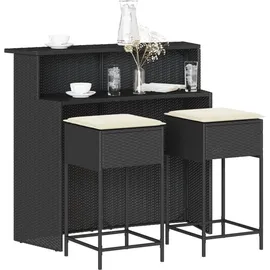vidaXL Gartenbar Set 3-tlg. Schwarz