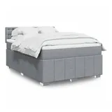vidaXL Boxspringbett mit Matratze Hellgrau 140x200 cm Stoff