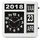 Perel Quadratische Uhr 31,0 cm 31 weiß/schwarz