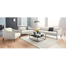 W.Schillig Cocktailsessel "sally", weiß (weiß z59), B:84cm H:78cm T:84cm, Longlife Xtra-Leder Z59: Glattleder mit modischer Prägung. Hautstärke 0, 9 - 1, 1 mm., Sessel, Cocktailsessel, mit Metall-Winkelfüßen in Schwarz pulverbeschichtet