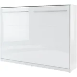 Mirjan24 Schrankbett, Weiß Hochglanz, Holzwerkstoff, Rechteckig, 140x200 cm, Schlafzimmer, Betten, Klappbetten
