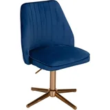 FineBuy Drehstuhl Samt Blau