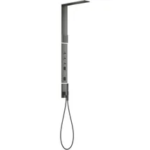 Hansgrohe AXOR ShowerComposition Duschpaneel, Thermostat, Kopfbrause 110/220, Schulterbrause, inklusive Zubehör, 12595330, Farbe: Polished Black Chrome