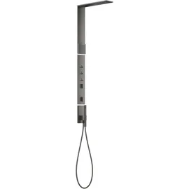 Hansgrohe AXOR ShowerComposition Duschpaneel, Thermostat, Kopfbrause 110/220, Schulterbrause, inklusive Zubehör, 12595330, Farbe: Polished Black Chrome