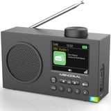 DAB Radio mit Bluetooth, DAB Plus Radio mit 3" Großes TFT Display, Rechargeable Dab+ Radio Klein, Küchenradio mit Kopfhöreranschluss, Aux-In, USB-Ladekabel