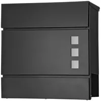 MuCoLa Briefkasten schwarz Wandbriefkasten Edelstahl Mailbox Zeitungsfach Letterbox 📪