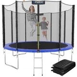 Kinetic Sports Salto Plus 335 cm  inkl. Sicherheitsnetz, Regenplane und Leiter Blau
