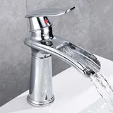 Petites Ecrevisses - Wasserhahn Bad Wasserfall Waschtischarmatur Badarmatur Armatur Badezimmer mit 3/8 Zoll Schläuche Chrom