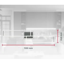B.K.Licht LED Deckenleuchte CCT Rahmenleuchte schwenkbar dimmbar Timer Nachtlicht 40W Alu - Silber/Grau