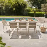 Oviala Palavas Gartenset Tisch rechteckig 9-tlg. mit Armlehnen Mol