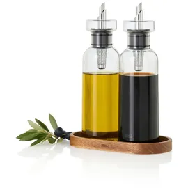 AdHoc AromaPour Öl- und Essigspender Set 300 ml 3-tlg. Edelstahl und Glas
