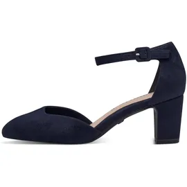 TAMARIS Damen Pumps mit Blockabsatz, blau, 42 EU