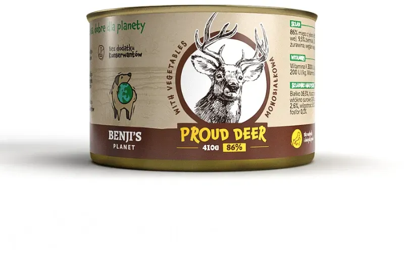 Benji's Planet Proud Deer mit Gemüse 410g (Rabatt für Stammkunden 3%)