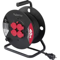 Sygonix SY-10236132 Kabeltrommel 40m Schwarz Schutzkontakt-Stecker