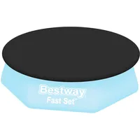 BESTWAY Poolabdeckung schwarz Ø 240 cm
