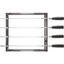 Napoleon Shish-Kebap-Set, Edelstahl, 4 drehbare Spieße, Halterung, Grillzubehör, BBQ