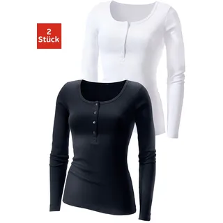 H.I.S. H.I.S Langarmshirt Damen schwarz, weiß Gr.36/38