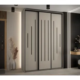 möbel kryspol Schwebetürenschrank Dakota 180 x 235,2 x 60 cm Schwarz