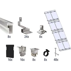 Prior PV Schrägdach-Montageset 4x2 Solarmodule