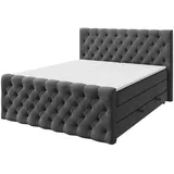 Roller Boxspringbett - dunkelgrau - H3 - 180x200 cm