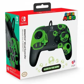 PDP Rematch Wired Controller 1-up glow in the dark (Switch) (500-134-GID)