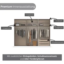Rauch Wäscheschrank Avola 271 x 229 x 54 cm Weiß/Schwarz