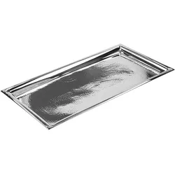Tablett FINK "NAGANO", silber (silberfarben), B:48cm H:3cm L:24cm, Edelstahl, Tabletts, Dekotablett, Dekoaccessoires, silberfarben