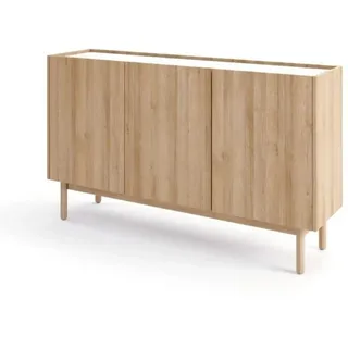 MOEBLO Kommode VINTAGE V2 144 (für Wohnzimmer Moderne Sideboard Highboard, Schrank mit 3 Türen, Dekorative abgesenkte Arbeitsplatte), (BxHxT): 144x83x37cm braun