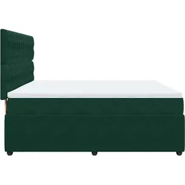 vidaXL Boxspringbett 180 x 200 cm Dunkelgrün