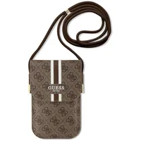 GUESS Torebka Universell Handy Tasche Umhängetasche 4G Stripes Braun