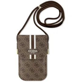 GUESS Torebka Universell Handy Tasche Umhängetasche 4G Stripes Braun