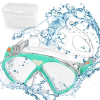 NAJILI Taucherbrille Kinder, Verstellbares Silikonband wasserdicht schwimmbrillen, UV Schutz schwimmbrille mit grosse nase, Einfach zu anpassen Tauchmaske Schwimmbrille für 4-12 Jahre