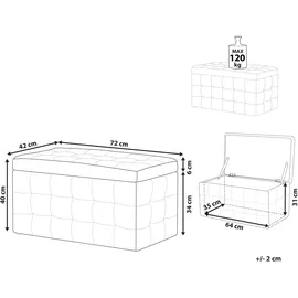 Beliani Ottomane mit Stauraum Samtstoff rosa