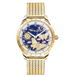 Damenuhr Zifferblatt blau, Schmetterlingsmotiv und arabischen Ziffern - Thomas Sabo Modell: WA0430-291-207