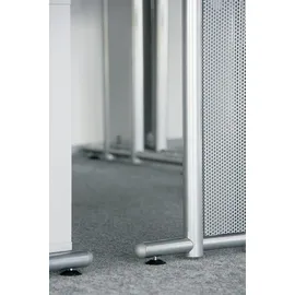 Hammerbacher NS12 Schreibtisch lichtgrau rechteckig, C-Fuß-Gestell silber 120,0 x 80,0 cm