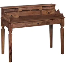 KADIMA DESIGN Landhaustisch aus Sheesham-Holz, Vintage-Look, mit 3 Schubladen, praktisch und stilvoll.