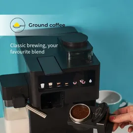 chiato coffeePLAY 5-in-1 Espressomaschine mit Mahlwerk und Milchsystem - Schwarz