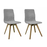 OTTO home Esszimmerstuhl Rania (Set, 2 St), Massivholzgestell, mit Keder grau