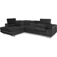Menzzo Antoni Schlafsofa, Kunstleder (P.U.), Schwarz, 200