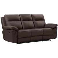 Vente-unique-Relaxsofa 3-Sitzer - Büffelleder - Braun - PAKITA