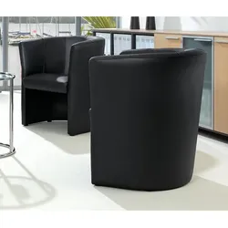 Deskin Clubsessel Echtleder schwarz Elegant, bequem und einladend 4255704319569 Deskin