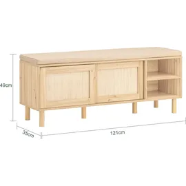 SoBuy Schuhbank FSR163 121 x 49 x 35 cm beige / beige