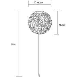 GLOBO LED Solar Kugelleuchte Geflecht Metall spritzwassergeschützt grau silberfarben