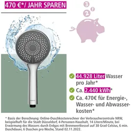 Wenko Duschkopf Watersaving Kunststoff Silber