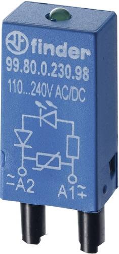 Finder Steckmodul mit EMV-Entstörbeschaltung, mit Freilaufdiode, mit LED 99.80.9.024.90 Leuchtfarbe
