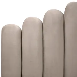 Beliani Vincennes Wasserbett Samtstoff 180 x 200 cm Taupe
